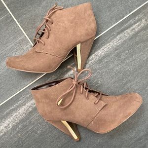 Call it Spring taupe suede ankle booties